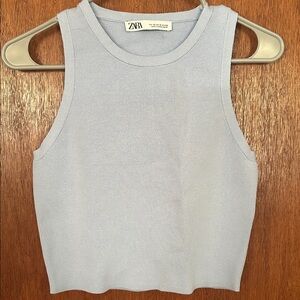 Zara Sky Blue Sleeveless Tank